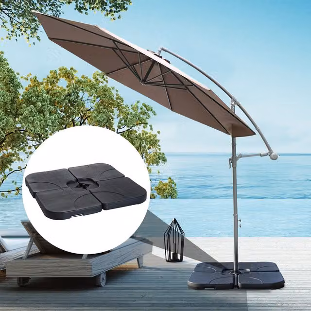 Outsunny Heavy Weight Black Plastic Parasol Umbrella Base Stand