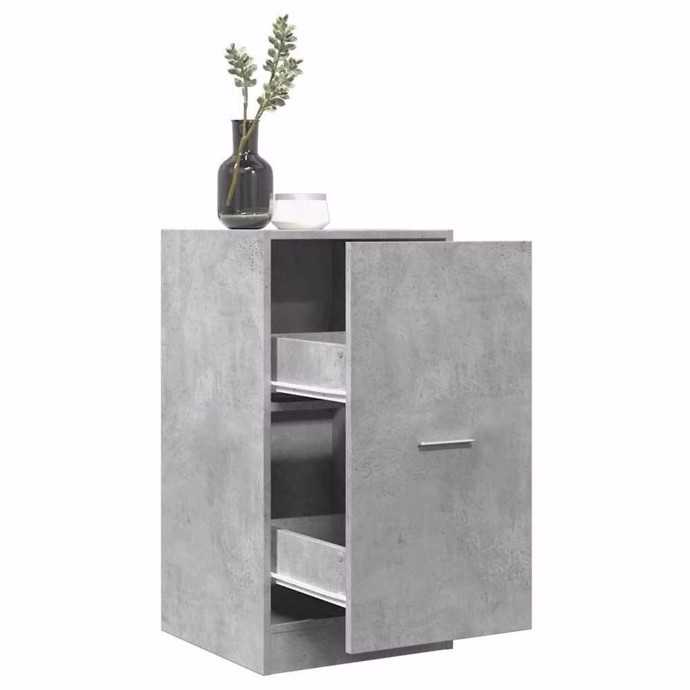 Berkfield Home Elegant Apothecary Cabinet in Concrete Grey, W: 40 cm, D: 41 cm, H: 77.5 cm – 2
