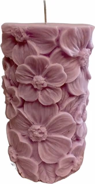 Clachaig Candles Ltd Purple Floral Scented Organic Soy Wax Pillar Candle