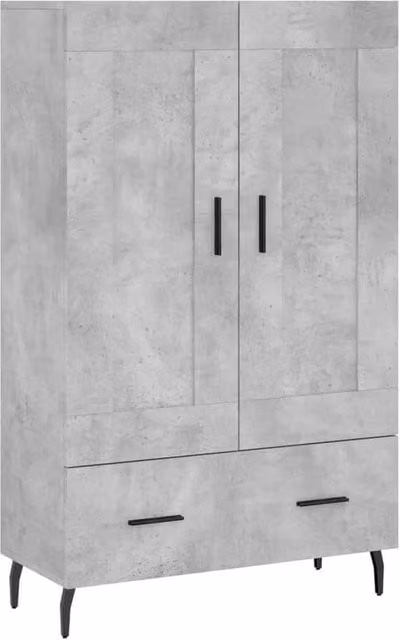 Berkfield Home Highboard in Concrete Grey, W/D/H: 69.5 x 31 x 115 cm – 1