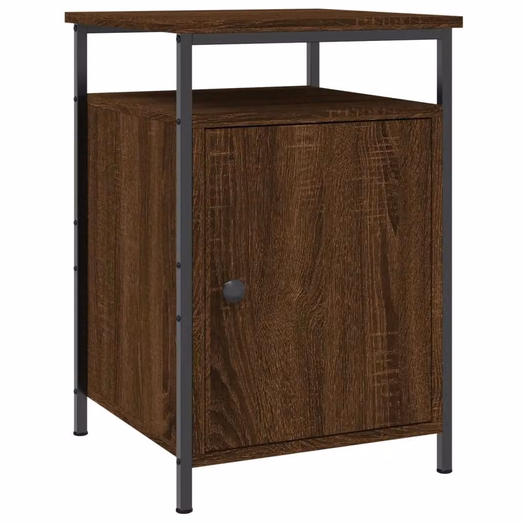 Berkfield Home Brown Oak Bedside Cabinet W/D/H: 40 x 42 x 60 cm – 1