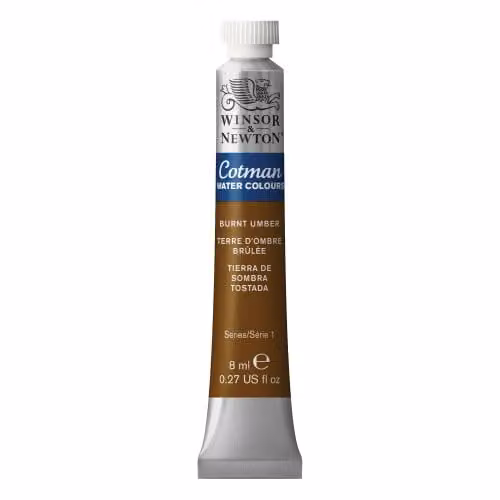 Winsor & Newton Cotman Watercolour Paint, Burnt Umber, 8ml – 2