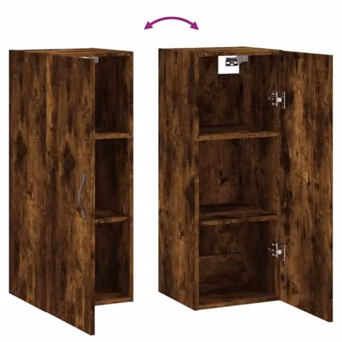 vidaXL Wall Mounted Cabinet in Smoked Oak, W/D/H: 34.5 x 34.0 x 90.0 cm – 4