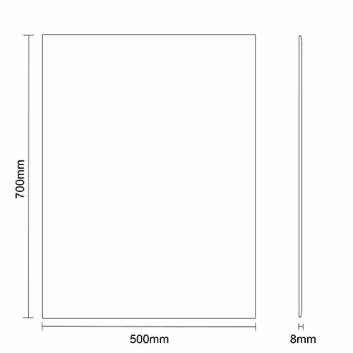 Showerdrape Fairmont Rectangular Frameless Wall Mirror in Silver, W: 70 cm, H: 50 cm – 3