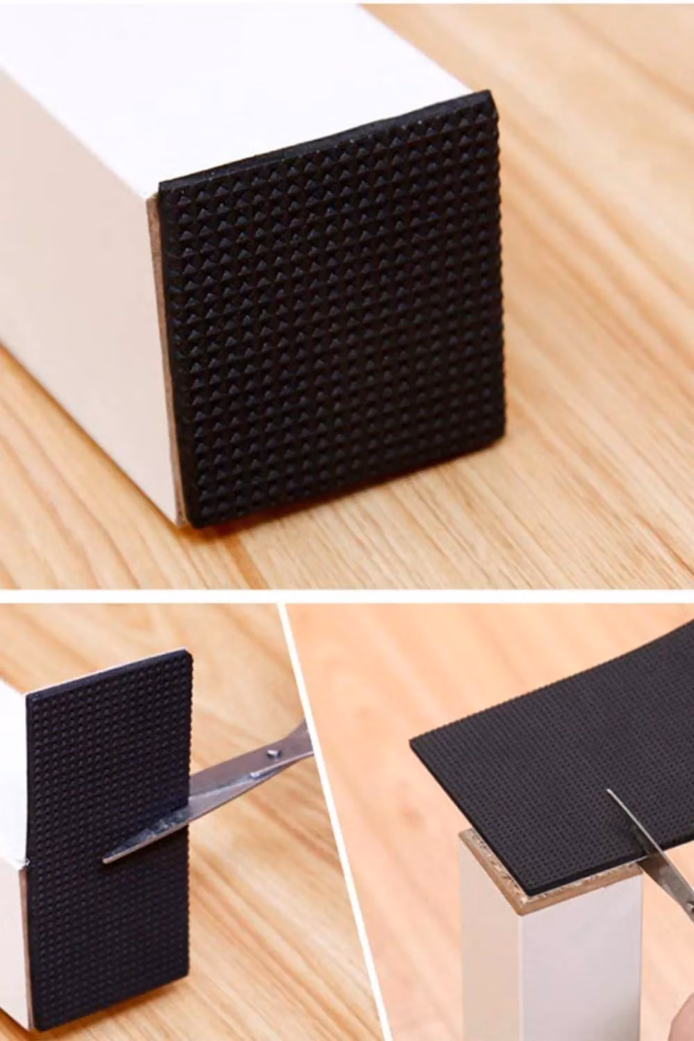 Neel Blue Black Rectangle Furniture Foam Pads for Table and Chair Legs, 150 x 97 mm – 3