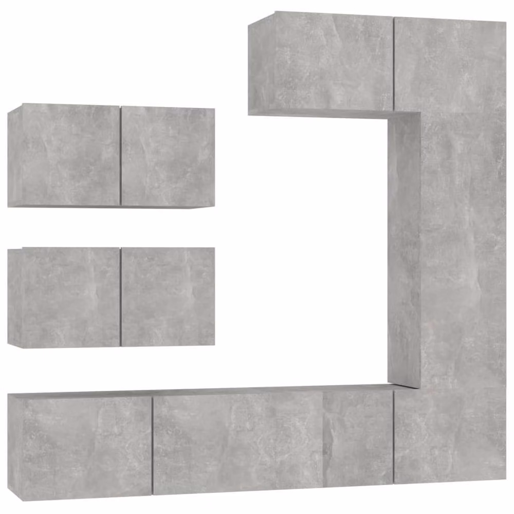 Berkfield Home Classic 6 Piece TV Cabinet Set in Concrete Grey Matt MDF – 2