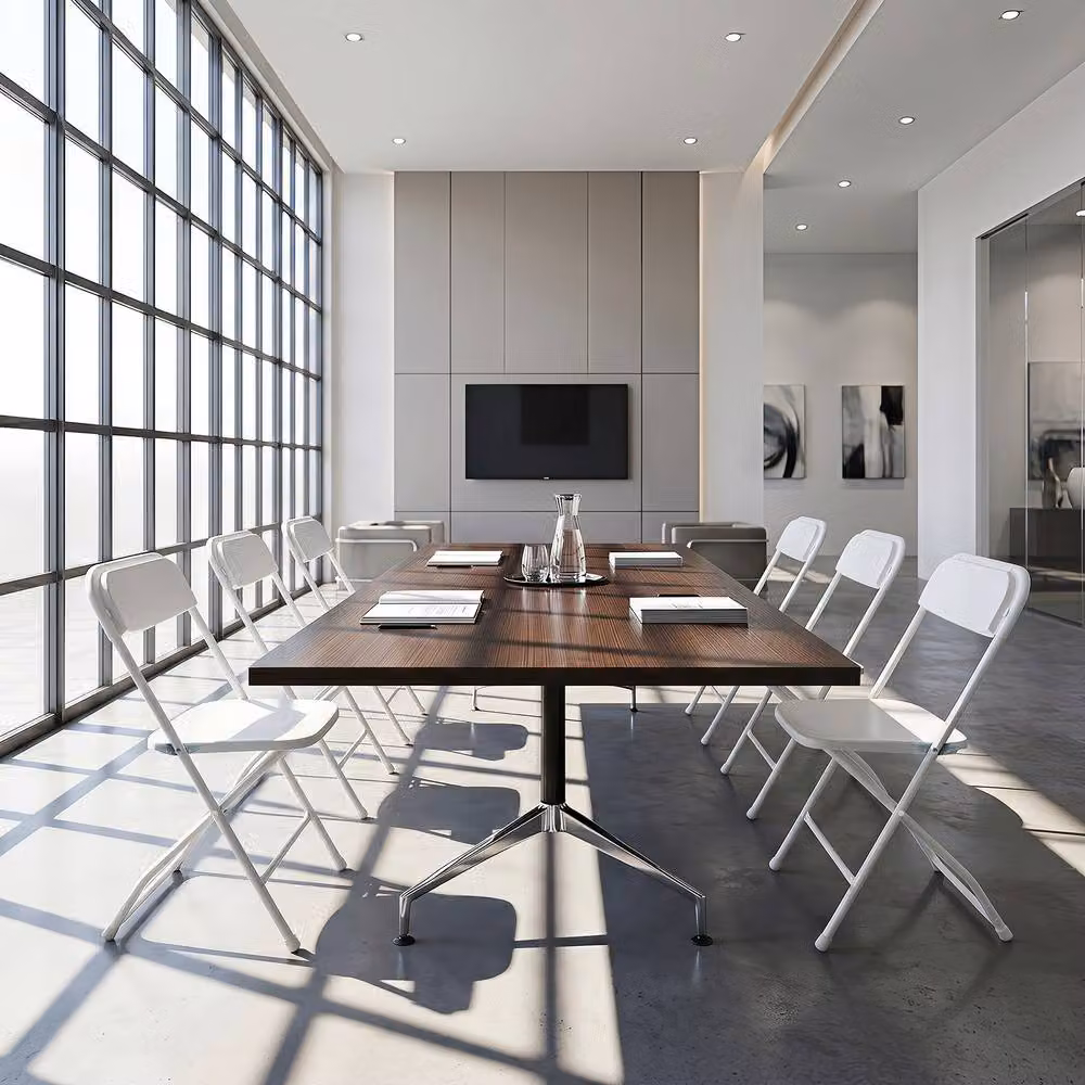 Gymax 4 Pack of White Metal Folding Chairs for Home, Office or Dining Room – 2