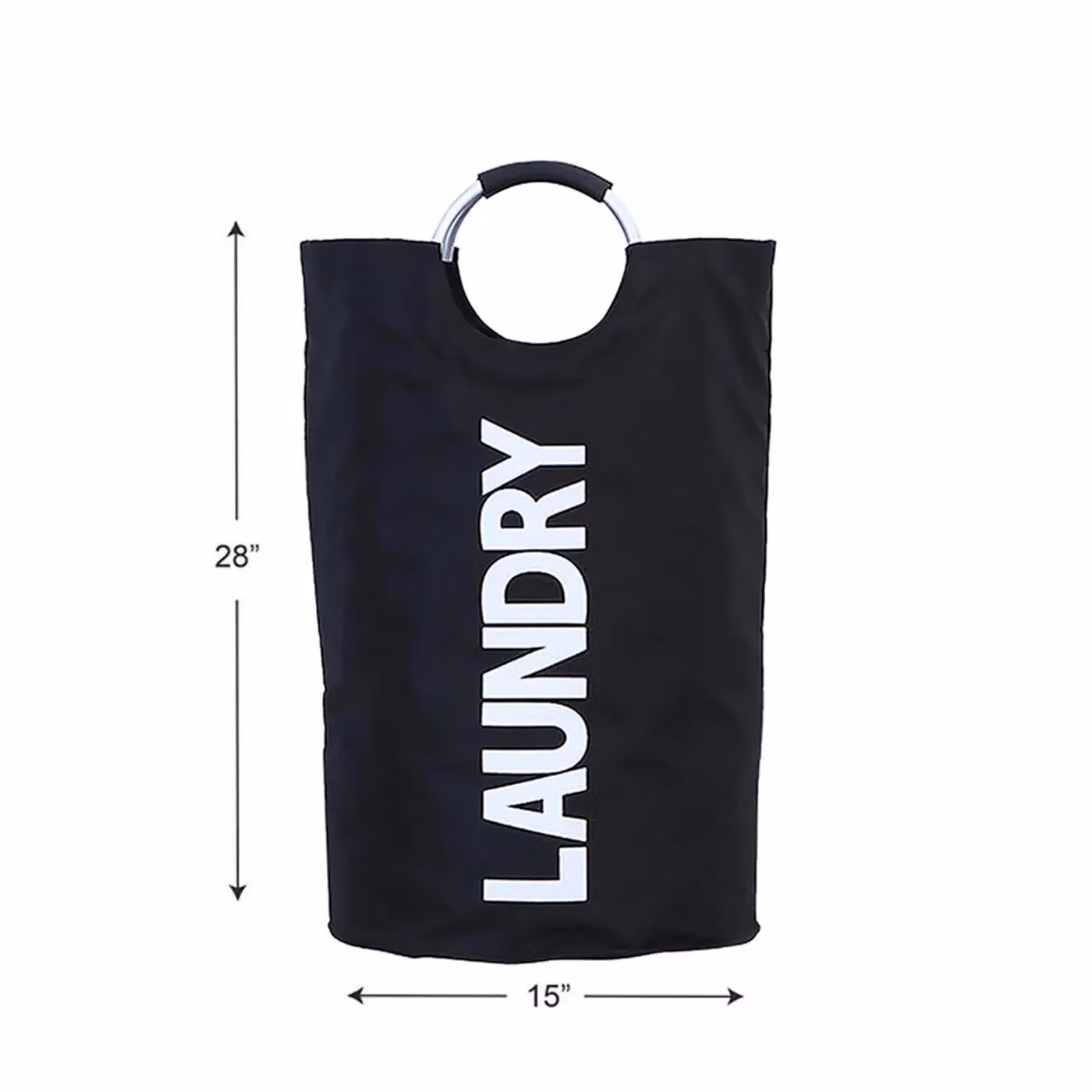 Xample Collapsible Fabric Laundry Hamper with Handles in Black – 4