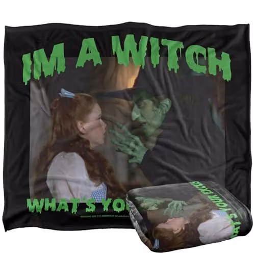Warner Bros. The Wizard Of Oz Whats Your Excuse Super Soft Silky Touch Fleece Throw Blanket, Multicolour, W: 152 cm, D: 127 cm – 1