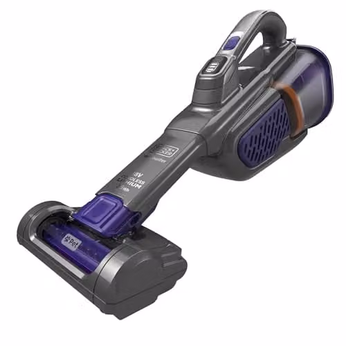 Black and Decker Cordless Pet Dustbuster Handheld Vacuum Cleaner in Black and Grey with Rechargeable Battery and Washable Pre-Filter – 1