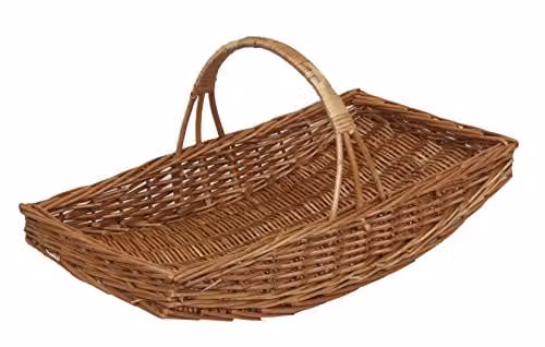 Red Hamper Brown Wicker Garden Trug Planter W: 35.5 cm, D: 12.5 cm, H: 61.0 cm