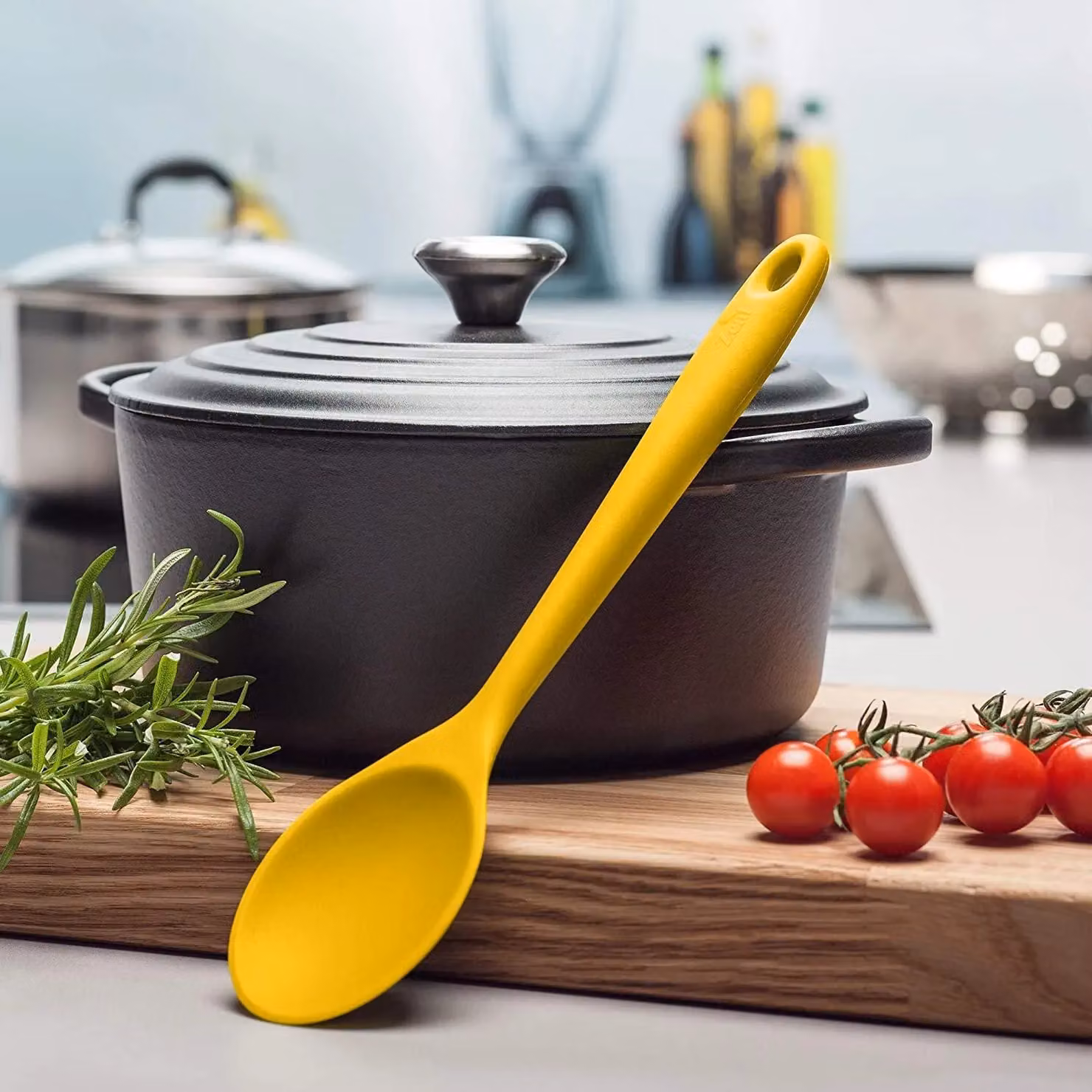 Zeal Silicone Non-Stick Cooking Spoon, Heat-Resistant, Yellow, 28 cm – 2