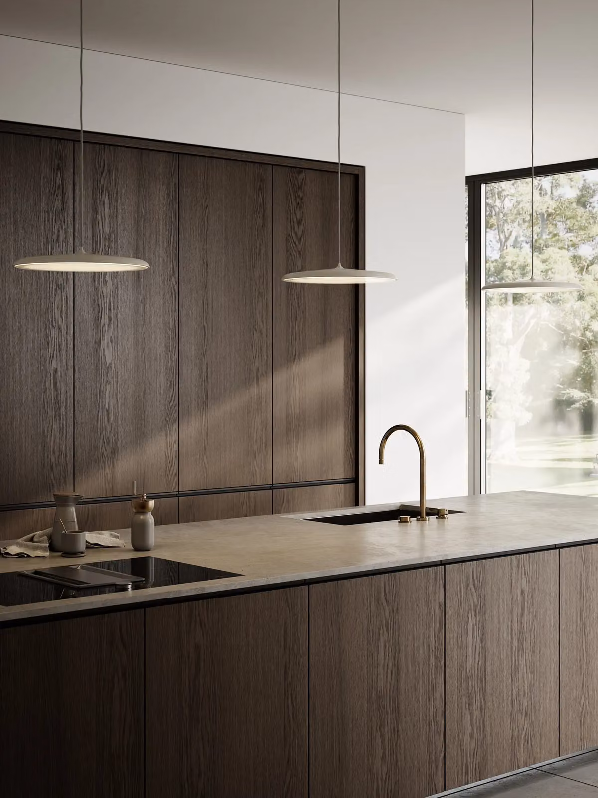 Nordlux Artist Modern Metal Pendant Light in Beige and Brown with Warm White LED, Diameter: 40 cm – 2