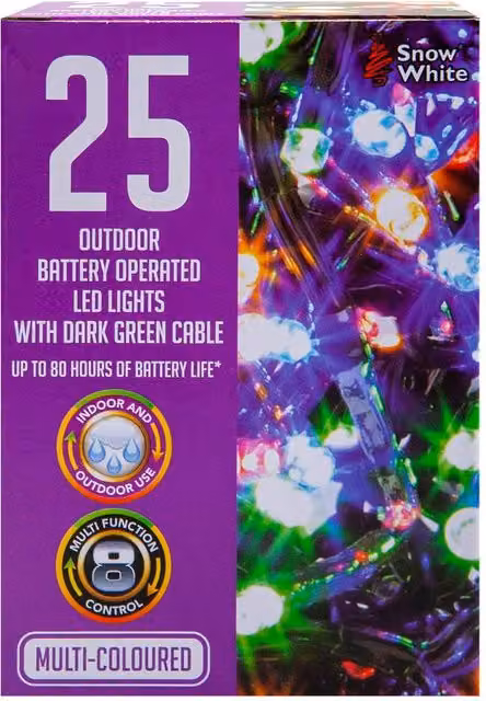 VFM e-Store Multicolour Christmas String Lights with 25 Bulbs