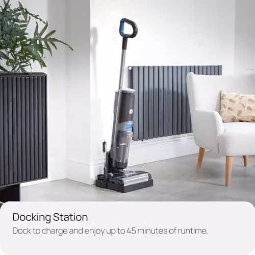 Vacmaster EasyClean HSC Blue Cordless All-in-One Wet and Dry Hard Floor Vacuum and Mop with Self-Clean Cycle and LED Display – 5