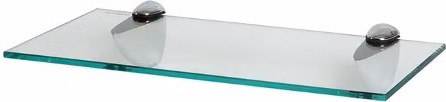 Harbour Housewares Floating Glass Bathroom Shelf, Chrome and Transparent, Width: 40 cm