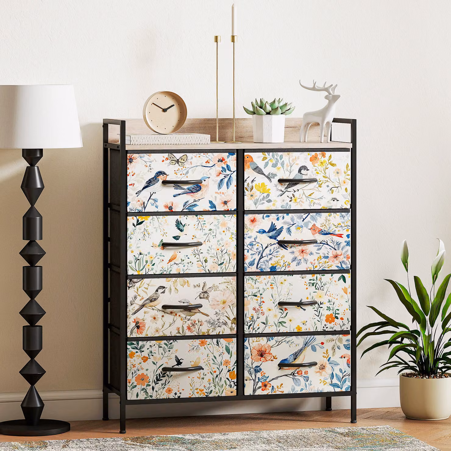 HOMCOM Modern White Metal 8-Drawer Chest of Drawers – 2