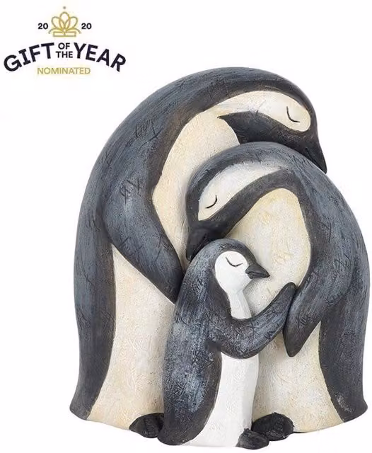 KDMD Penguin Family Tabletop Ornament in Grey – 1