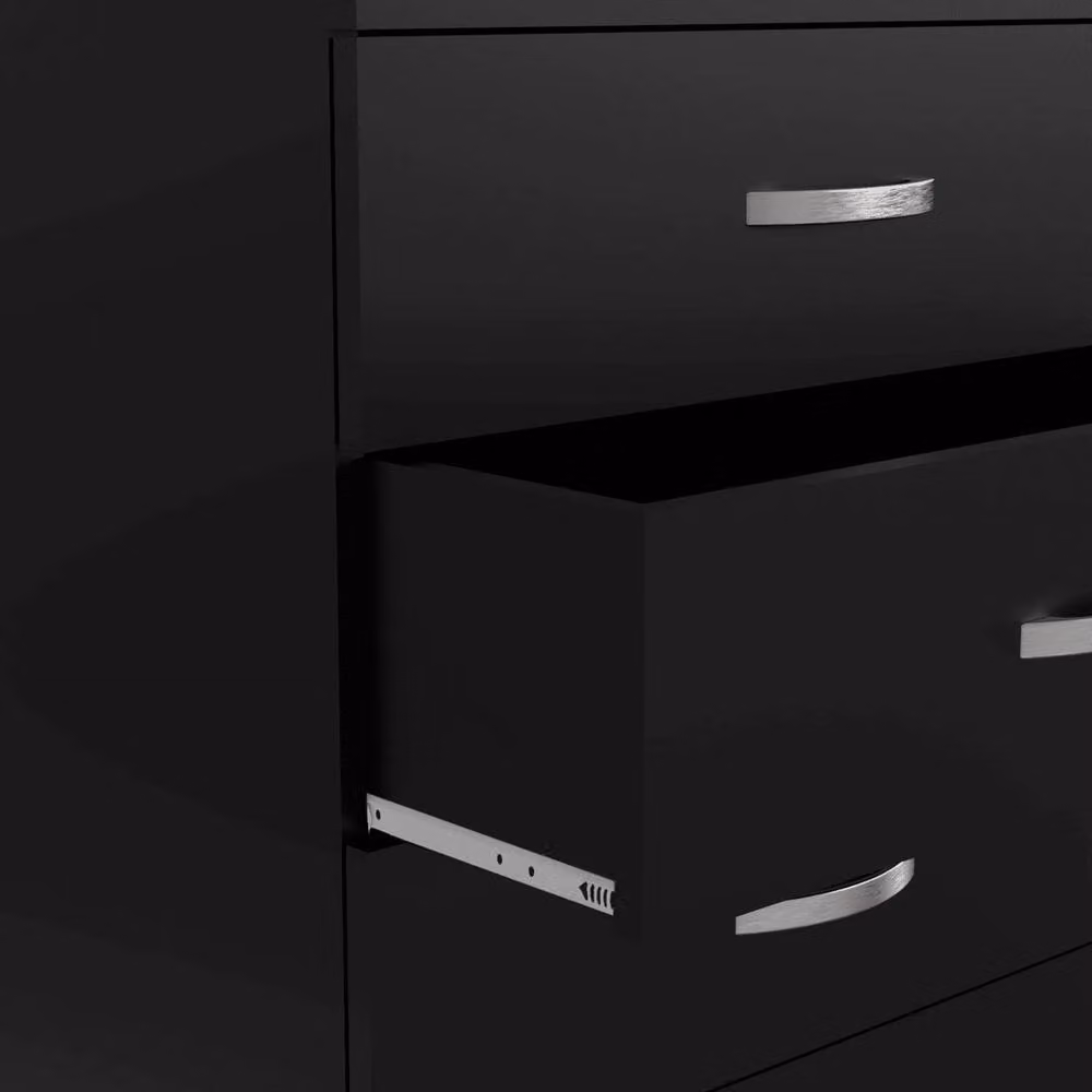 FLAVORA Modern Black Matt Chest of Drawers – 4