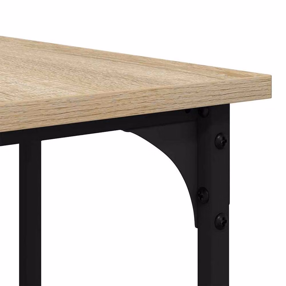 Berkfield Home Sonoma Oak Corner Desk in Brown, W/D/H: 139 x 139 x 75 cm – 3