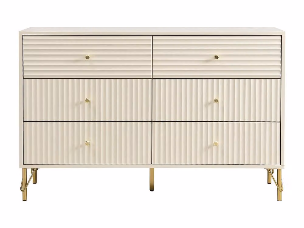 Vente-unique LOUREO 6-Drawer Chest of Drawers in Beige – 2