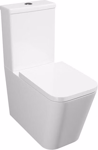 Clifton Premium Square Rimless Toilet Set with Soft Close Seat in White