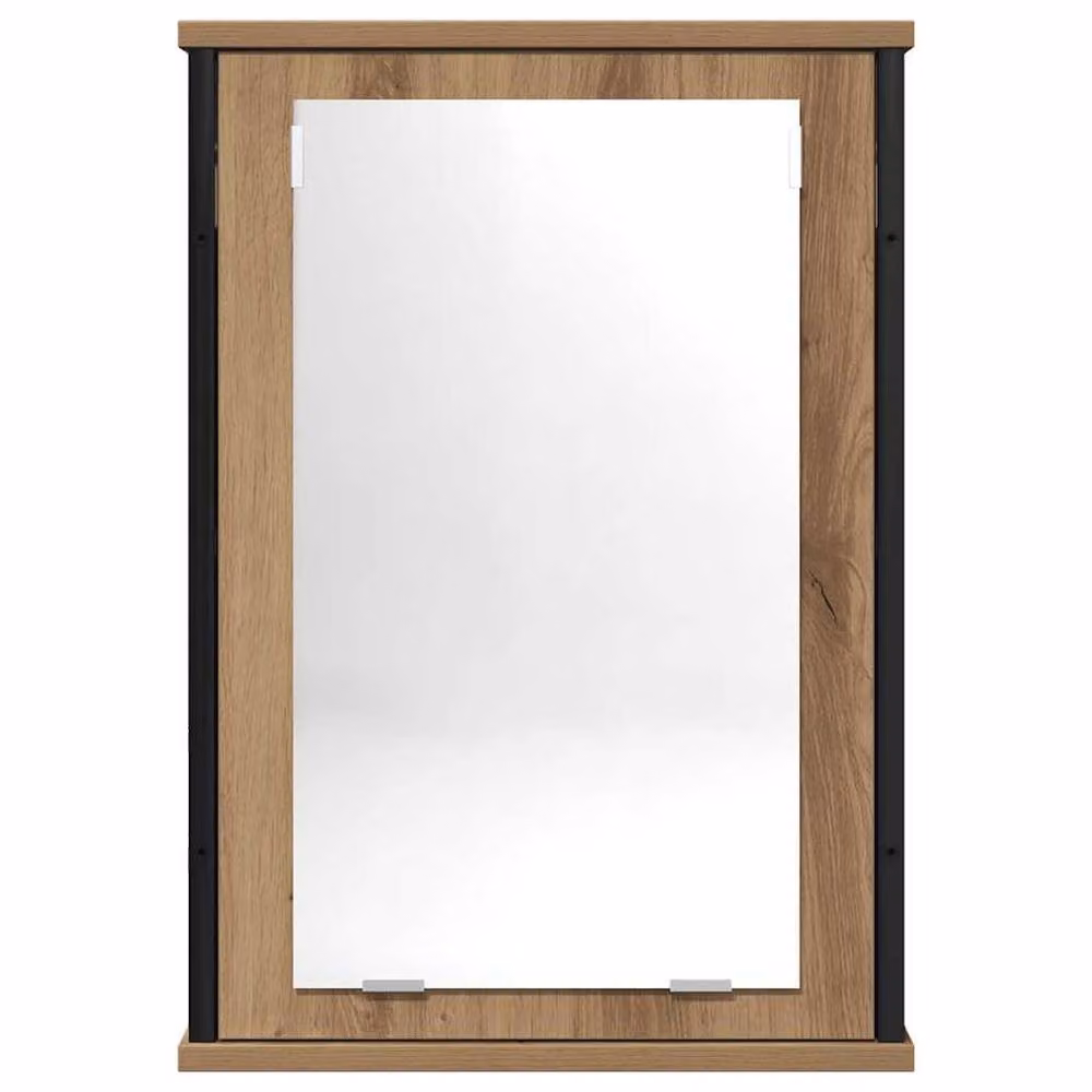 Berkfield Home Artisan Oak Bathroom Mirror Cabinet, Brown, W: 42 cm, D: 12 cm, H: 60 cm – 4