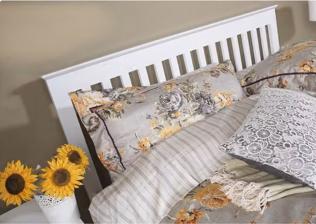Classic Solid Wood Double Bed Headboard in White, W/H: 140 x 65 cm