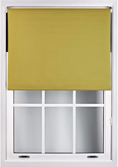 Furnished Green Blackout Roller Blinds, Thermal Insulating and UV Resistant Polyester Window Shade, Width: 75 cm, Height: 210 cm