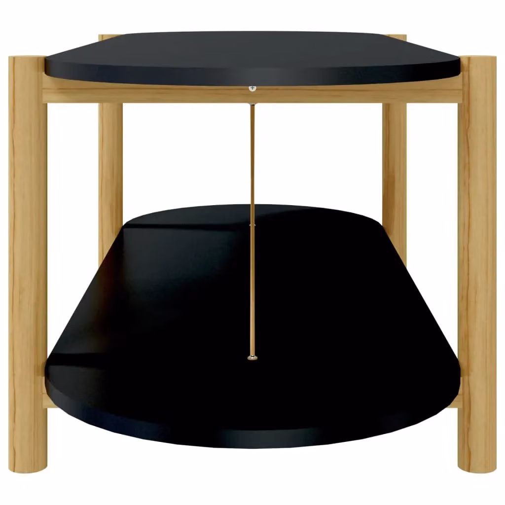 Berkfield Home Black Oval Coffee Table in Engineered Wood, W/D/H: 110 x 48 x 40 cm – 5