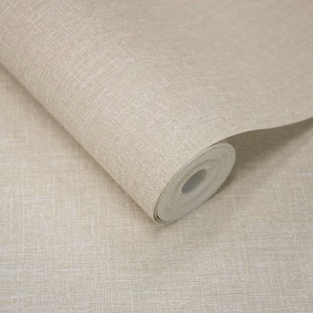 Grandeco Cirrus Plain Scrubbable Wallpaper in Beige