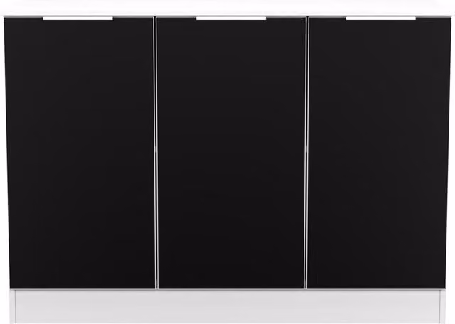 Ready Assembled 2 U Dover 3 Door Sideboard in Matt Black – 1