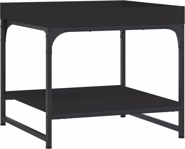Berkfield Home Black Square Coffee Table in Engineered Wood W/D/H: 49.5 x 49.5 x 45 cm – 1