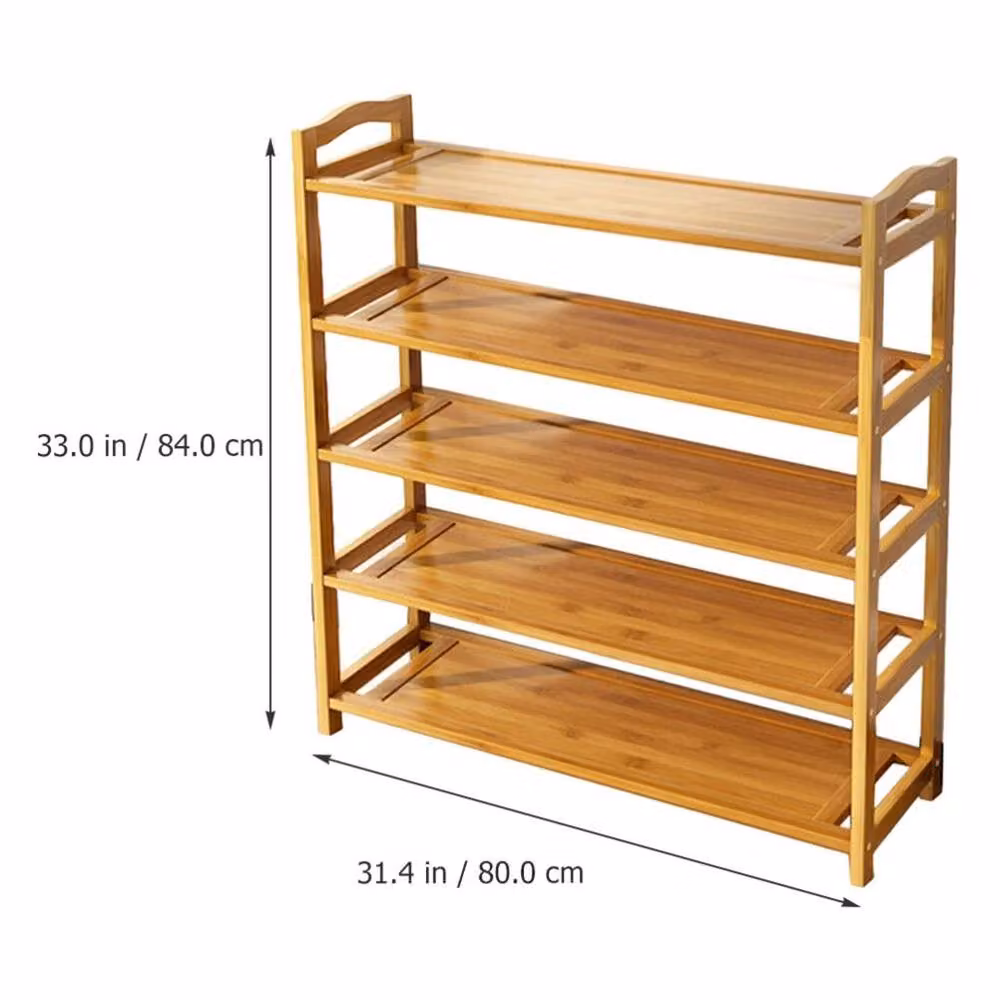 SPETLEK 5-Tier Wooden Shoe Rack in Sand Brown – 2