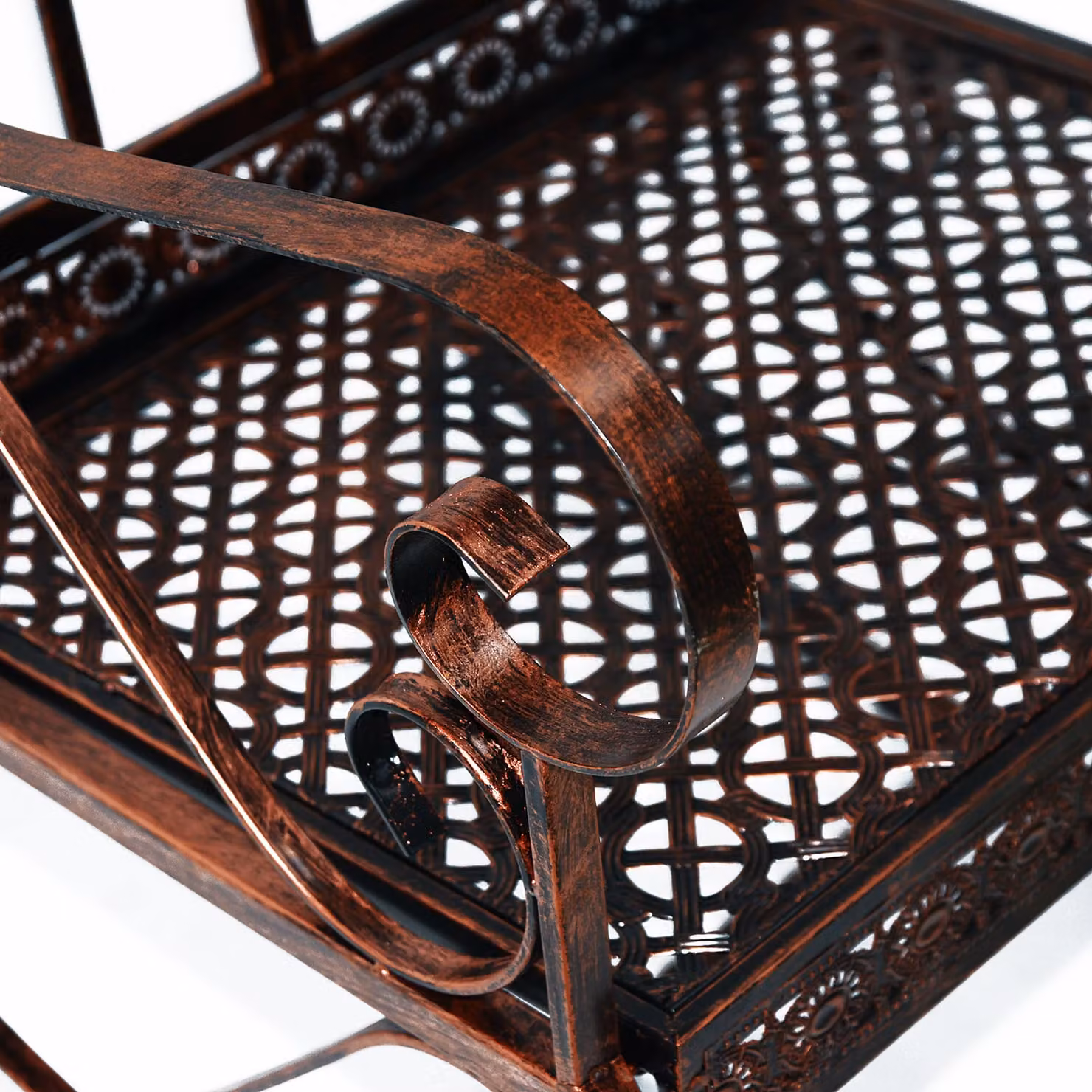Outsunny Metal Single Rocking Chair in Bronze Vintage Style for Garden and Terrace – 5