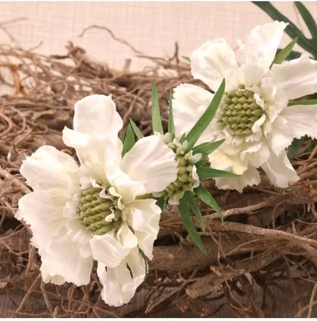 KDMD White Scabiosa Artificial Spray Flowers, Height: 75 cm