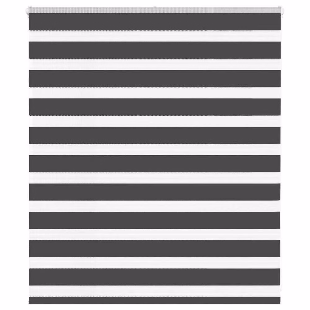 Berkfield Home Elegant Zebra Blind in Black Polyester, W: 130 cm, H: 100 cm – 2