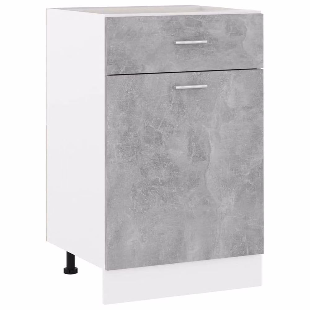 Berkfield Home Modern Freestanding Drawer Bottom Cabinet in Concrete Grey, W/D/H: 50 x 46 x 81.5 cm – 1