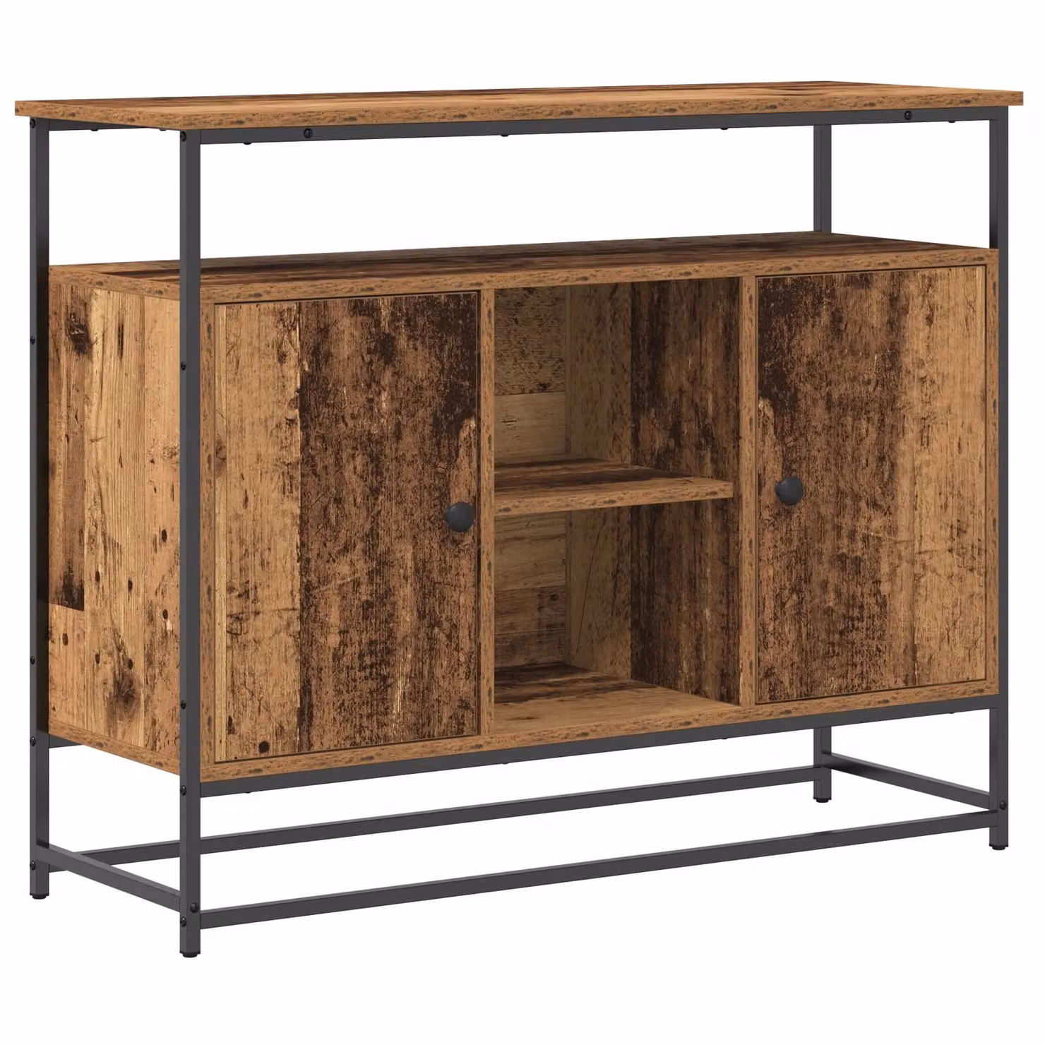 Berkfield Home Industrial Sideboard in Brown Old Wood and Steel, W/D/H: 100 x 35 x 80 cm – 2