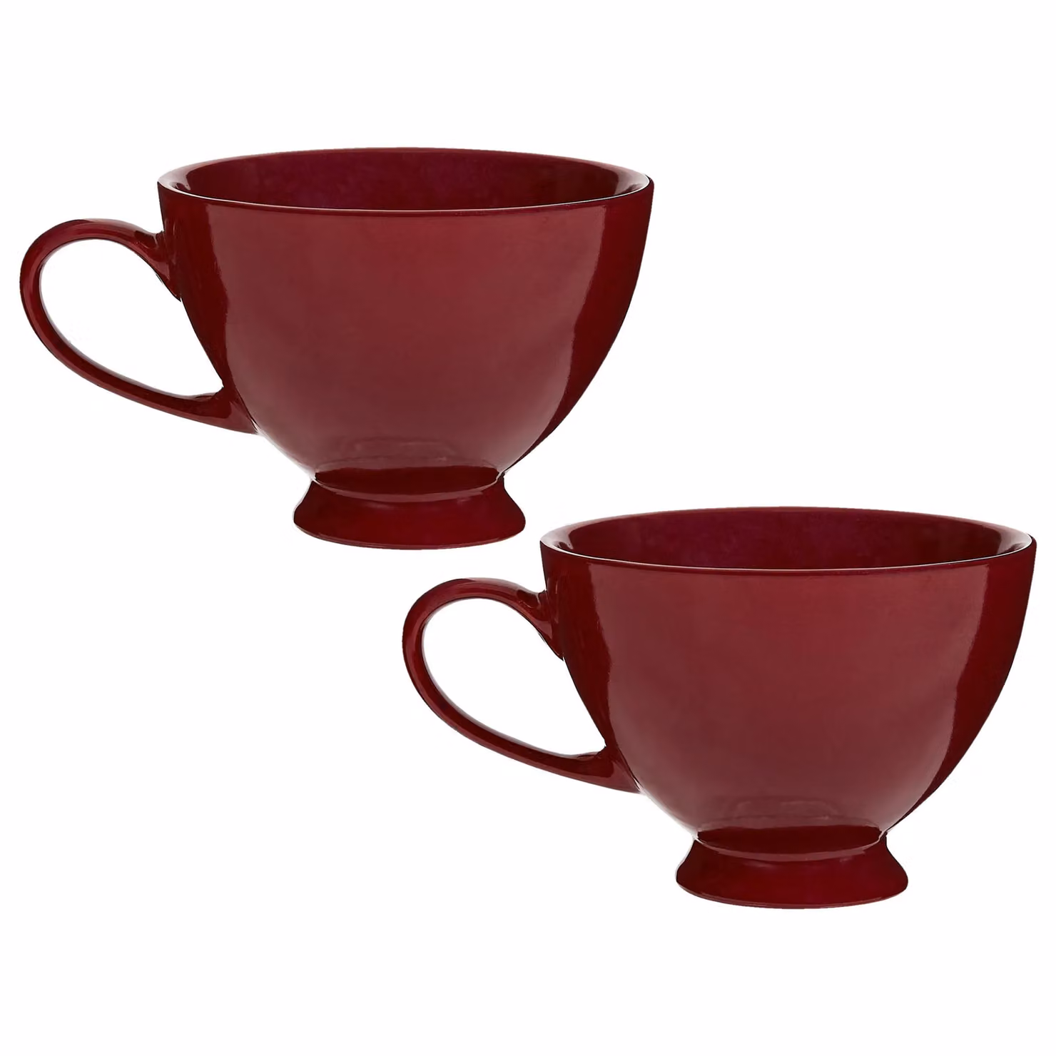 Dibor Montmartre Large Malbec Red Ceramic Tea and Coffee Mugs, Set of 2 – 2