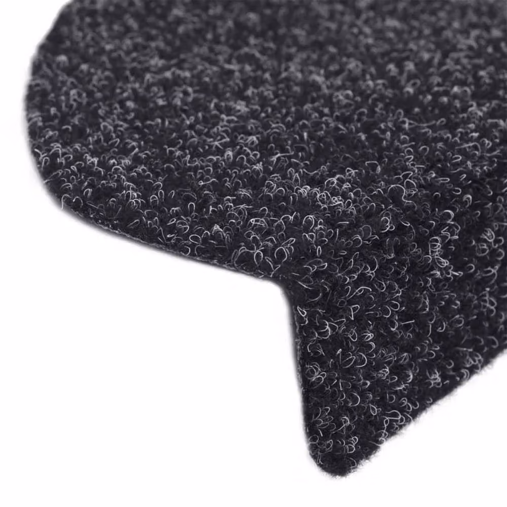 Berkfield Home Self-adhesive Needle Punch Stair Mats, 10 Pieces, Black, W: 65 cm, D: 21 cm, H: 4 cm – 3