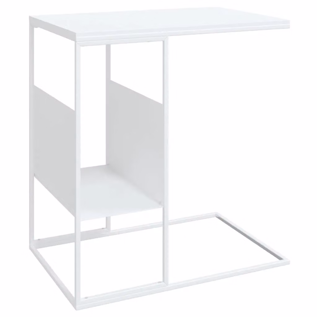 Berkfield Home White Side Table in Engineered Wood W/D/H: 55 x 36 x 59.5 cm – 2