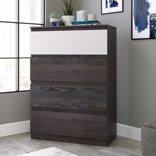 Teknik Office Hudson 4 Drawer Chest in Oak Grey and Brown