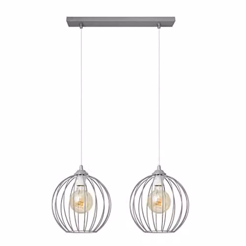 Netlighting Helam Mercure Straight Bar Pendant Ceiling Light, Grey, 50 cm