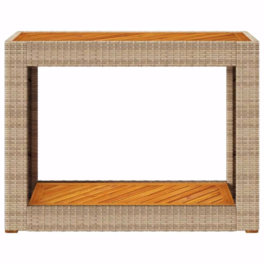 Berkfield Home Garden Side Table with Acacia Wood Top in Beige, W/D/H: 100 x 40 x 75 cm – 4