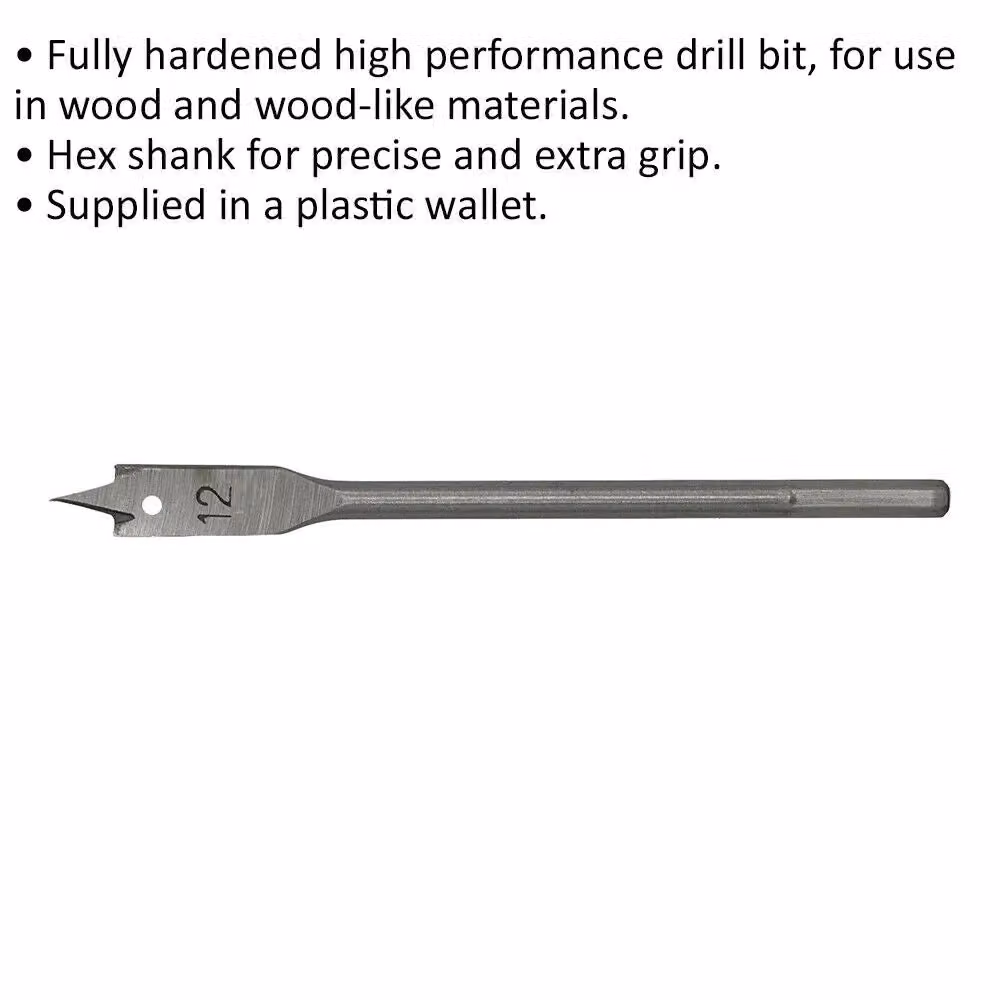Loops Silver Fully Hardened Wood Drill Bit with Hex Shank, Diameter: 12 mm, Length: 152 mm – 2