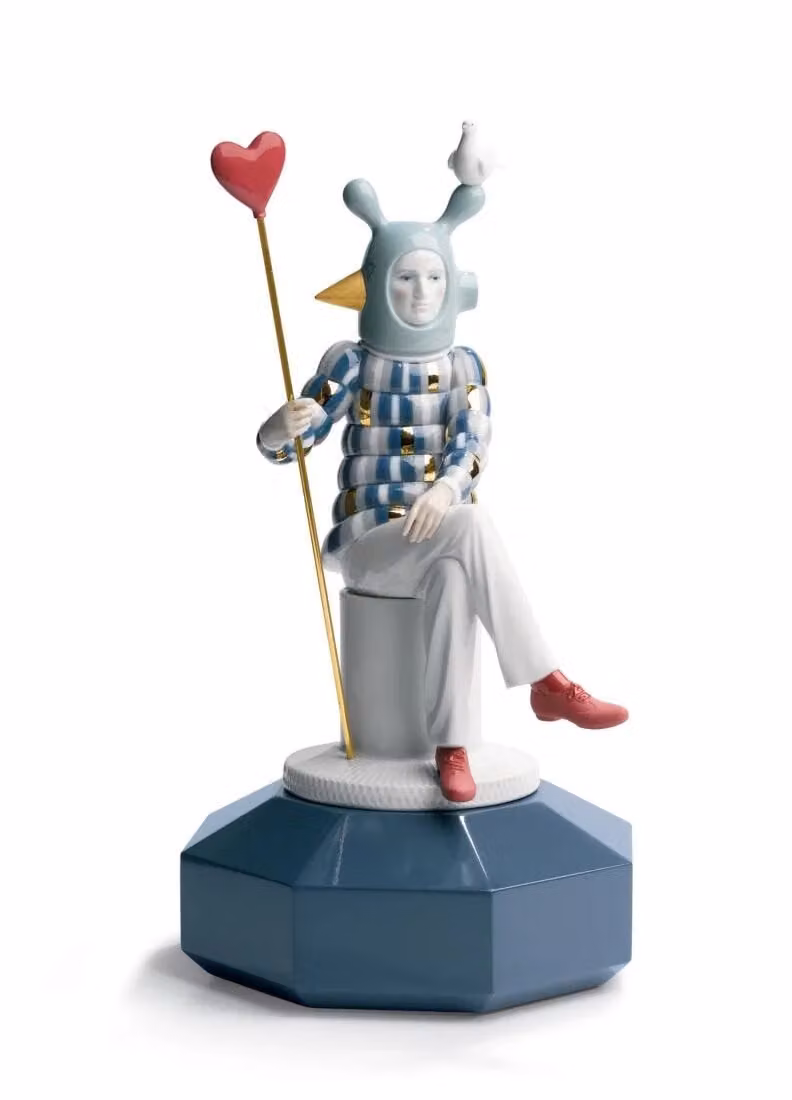 Lladró The Lover III Porcelain Sculpture by Jaime Hayon in Blue