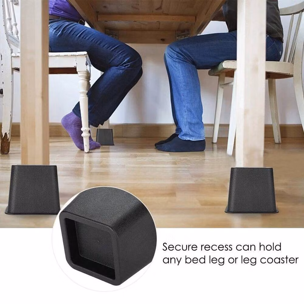 PAWNORA 24-Piece Black Plastic Bed and Chair Leg Risers – 3