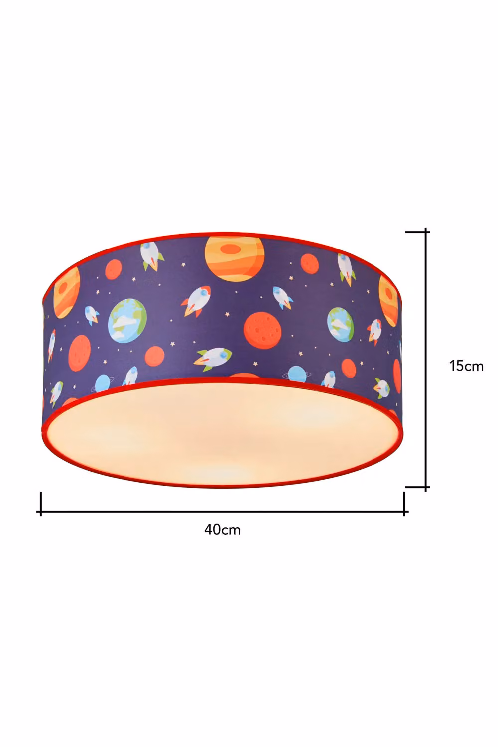 BHS Lighting Glow Space Blue and Multicolour Fabric Flush Ceiling Light W/D/H: 40 x 40 x 15 cm – 3