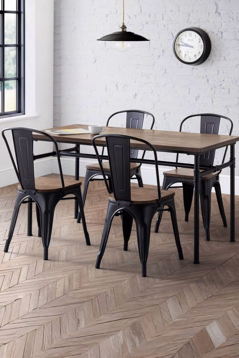 Julian Bowen Carnegie Rectangular Dining Table in Black and Brown – 3